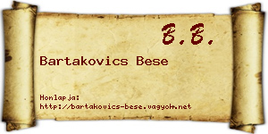 Bartakovics Bese névjegykártya